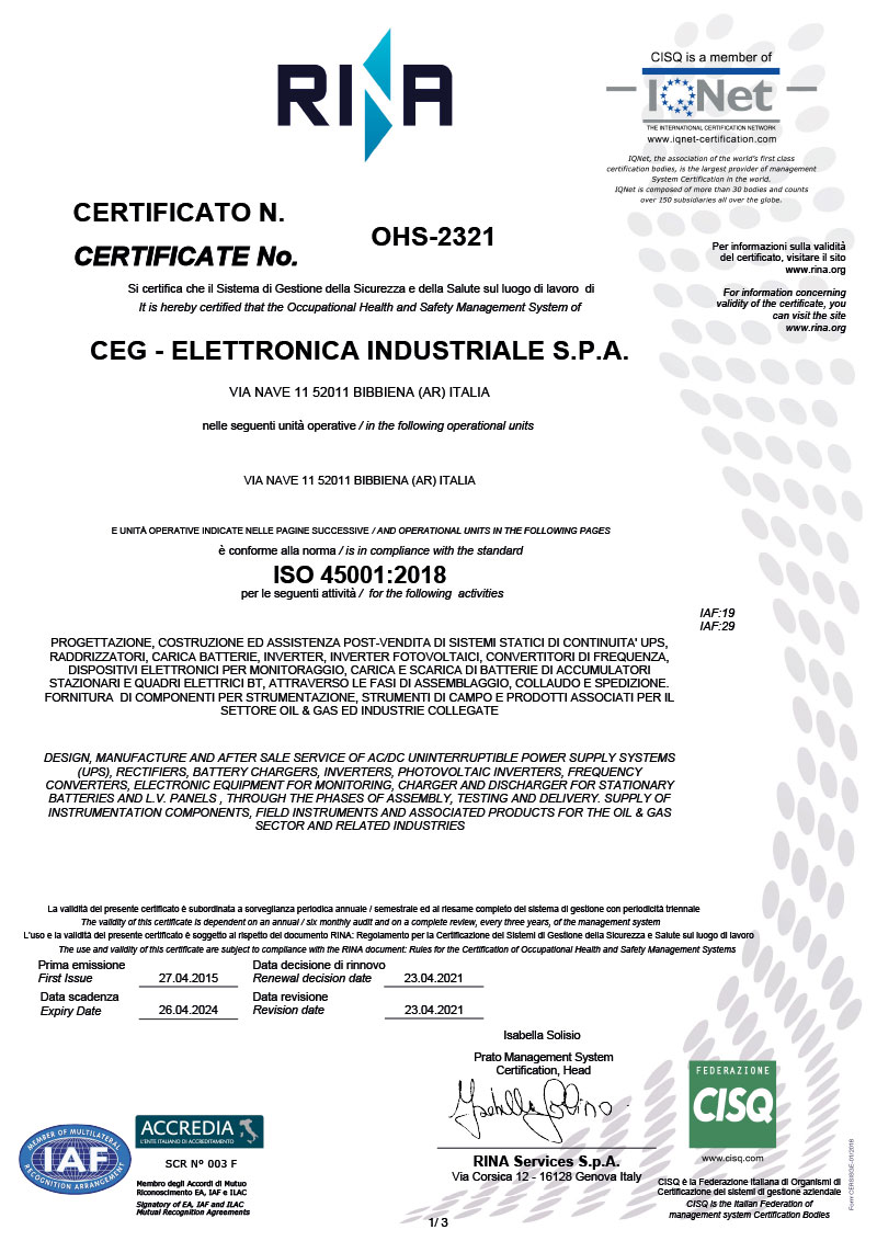 ISO 45001 2018 Signed