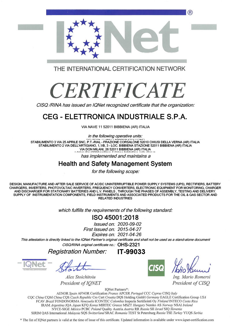 ISO 45001 2018 Iqnet