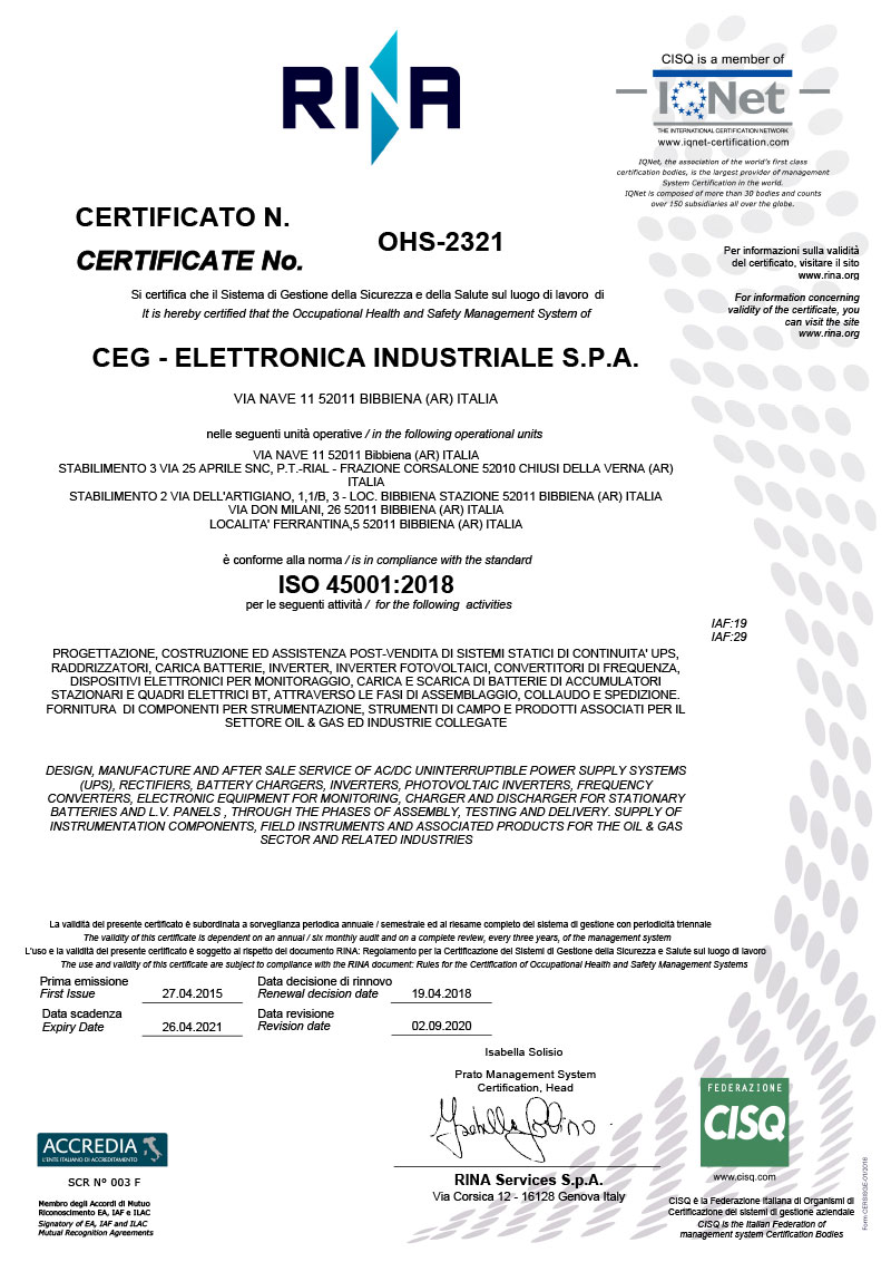 ISO 45001 2018 Signed