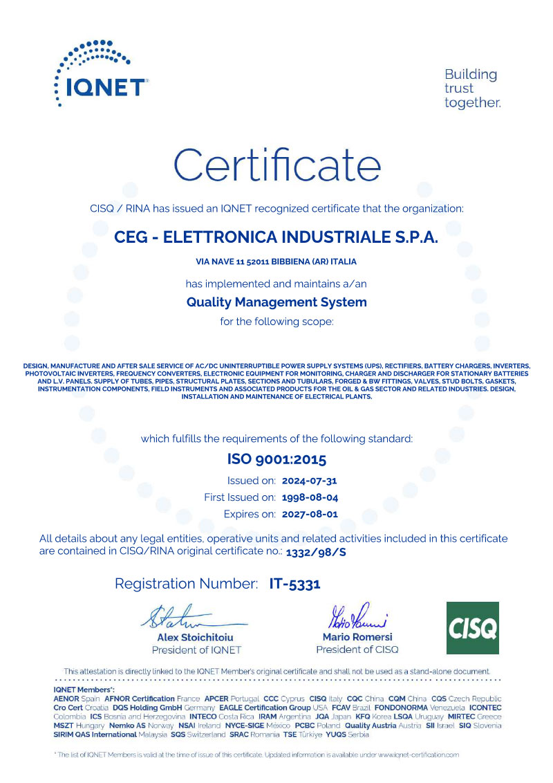 ISO 9001 IQNet Exp 2027